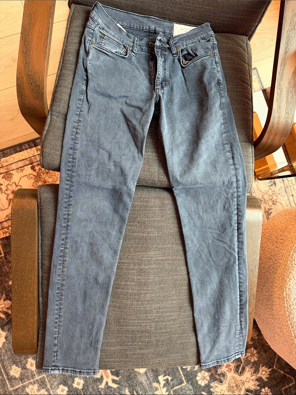 rag & bone Men’s Slim Jeans in Washed Blue-Gray